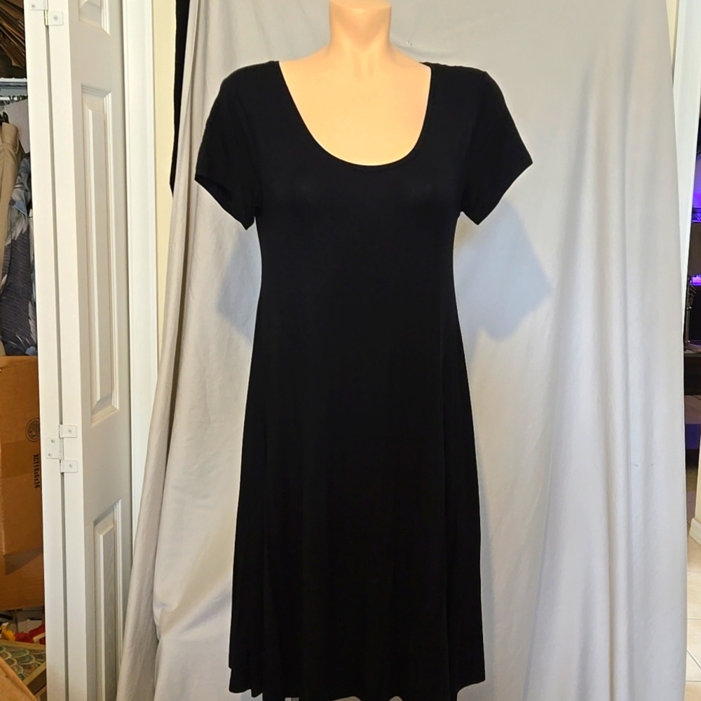 Black stretchy, flowy lightweight dress, NEW